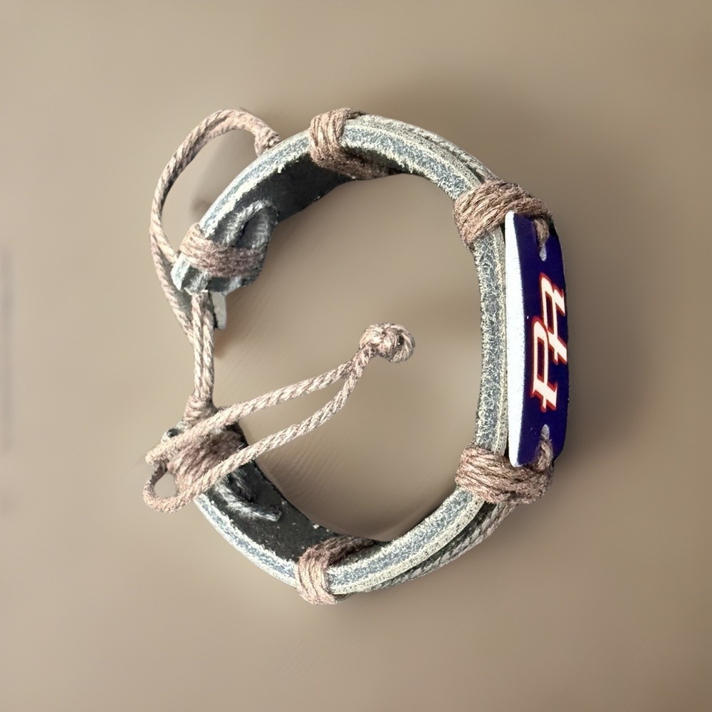 Puerto Rico PR Charm Bracelet Leather Adjustable Cord Blue Red White Unbranded - Picture 6 of 9